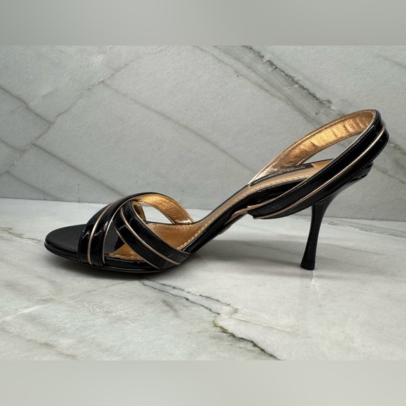 Dolce & Gabbana Heeled Sandals Sandalo Vernice Mordor’s Nero/Cipria Size 35.5 - Picture 3 of 10